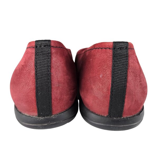 Trotters Darcey Dark Red Nubuck Comfy Ballerina Flat 9 Narrow Great Condition - Picture 4 of 12